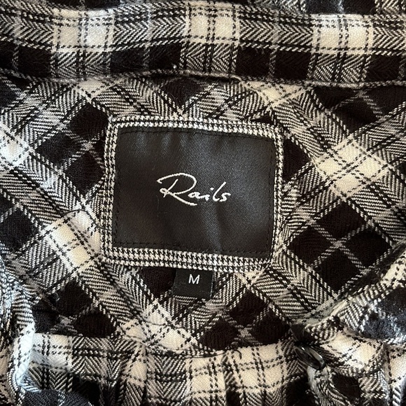 Rails Black and White Flannel Button Down Shirt - Picture 7 of 8